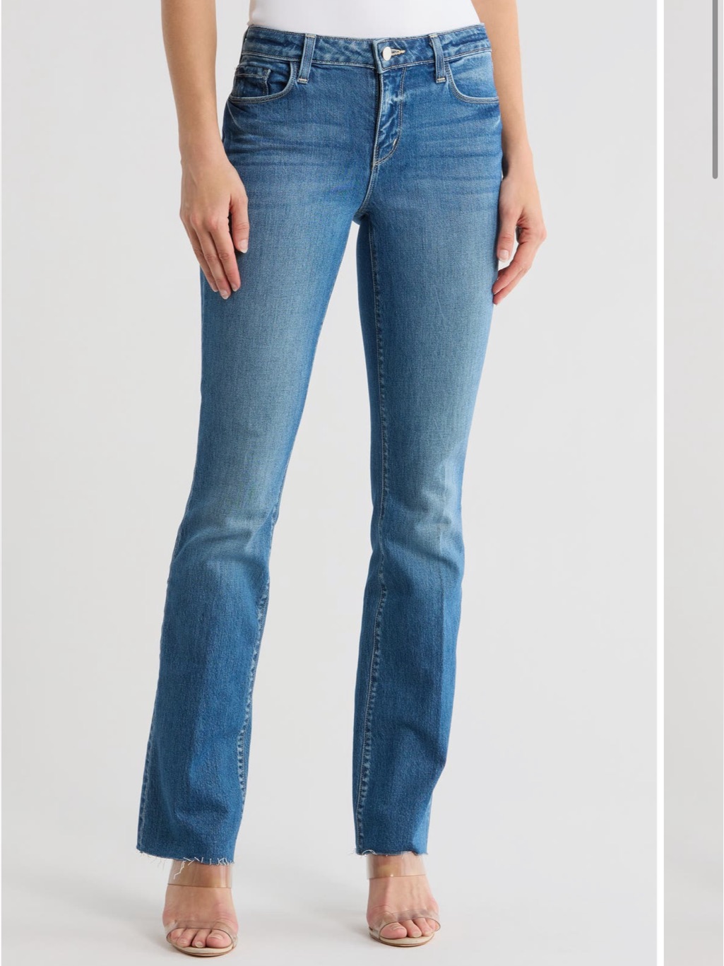 Lagence Sneeki Low Rise Raw Hem Straight Leg Jeans New